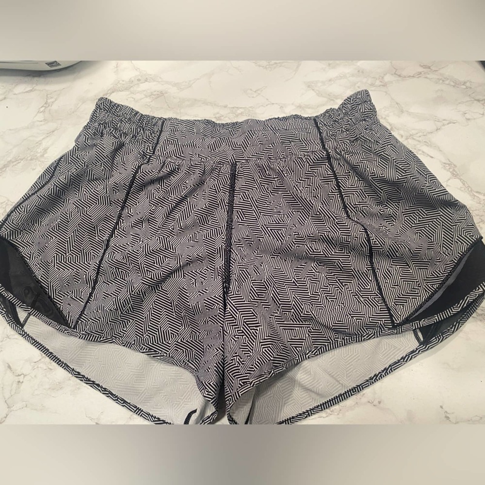 lululemon athletica Black & White Geometric Athletic Shorts
